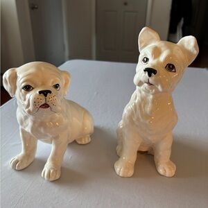 Elegant White Dog Figurine Set